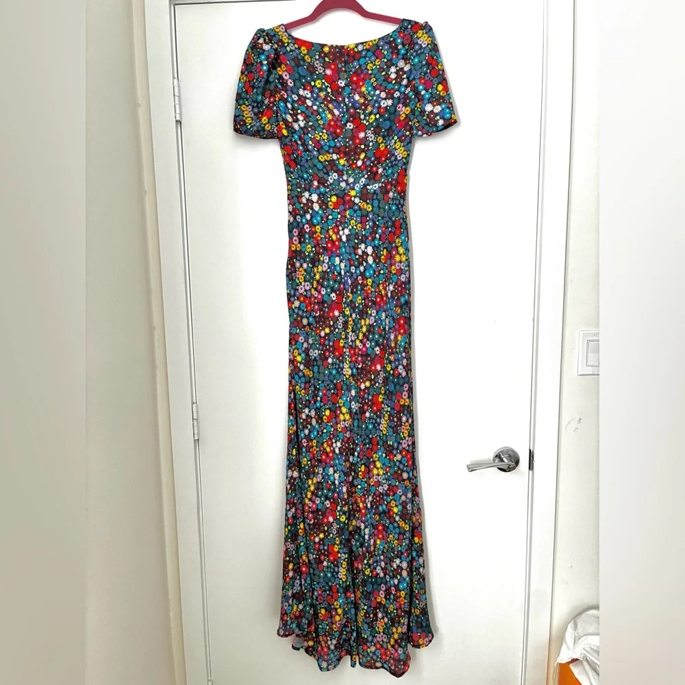 Staud Lea Maxi Dress in Rainbow Flower Market - Picture 11 of 12